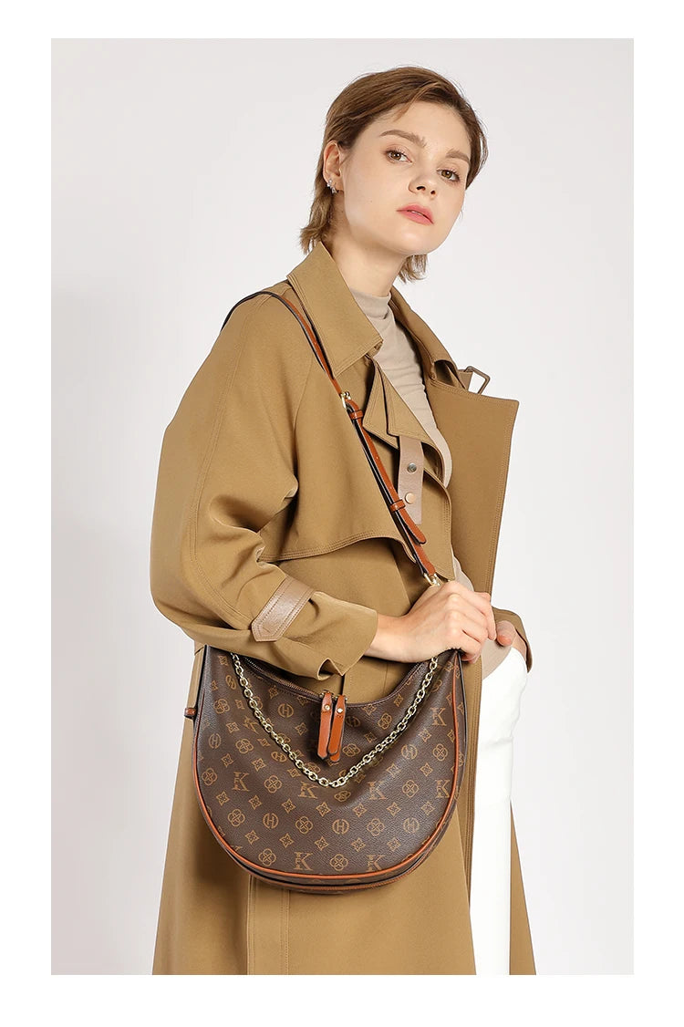 Mkf Genuine Crescent Bag 2025 New Presbyopic Large Capacity High-End Original Accessible Luxury Fashion Single Shoulder Crossbody Armpit Bag
