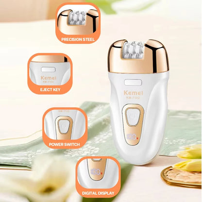 Kemei KM-7102 Electric Hair Removal Device Women's Shaver Personal Hair Removal Device Hair Puller Hair Removal Artifact white