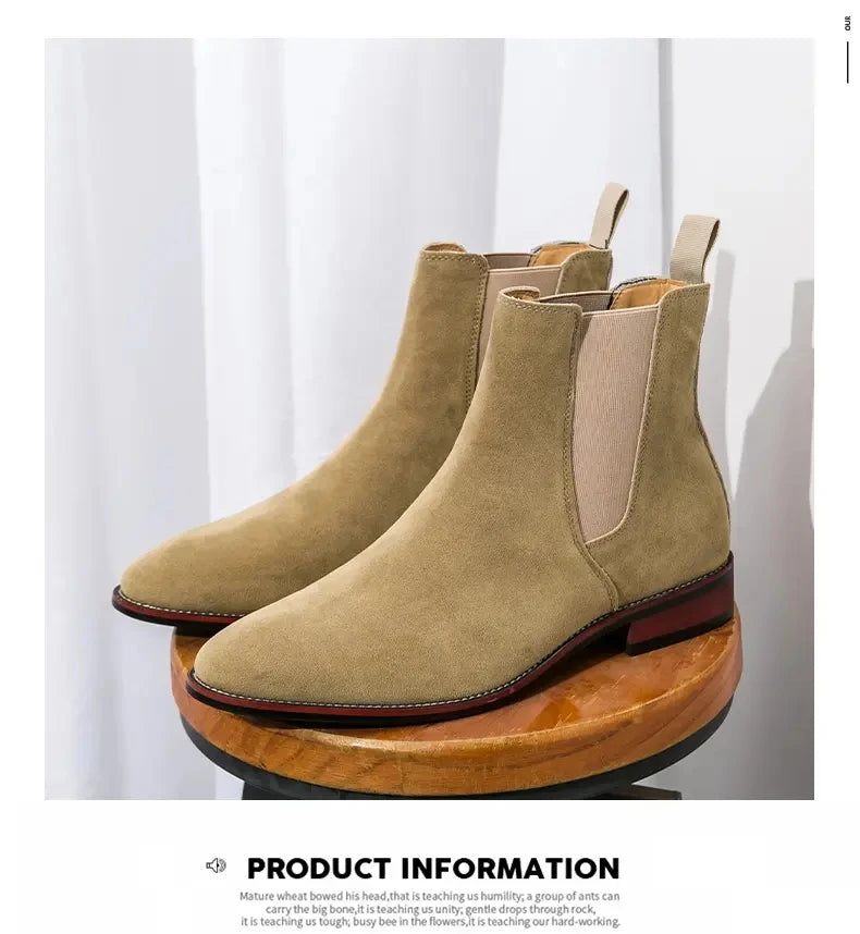 Fashionable Men Chelsea Boots PU Korean Version Versatile Suede European and American Short Boots Size 38-46 Men Boots