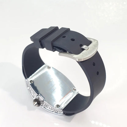 2024 Hot Fashion Diamond Watch For Women Elegant Iced Jewelry Watches Girl Sport Rubber Strap Tonneau Wristwatch Ladies Gift
