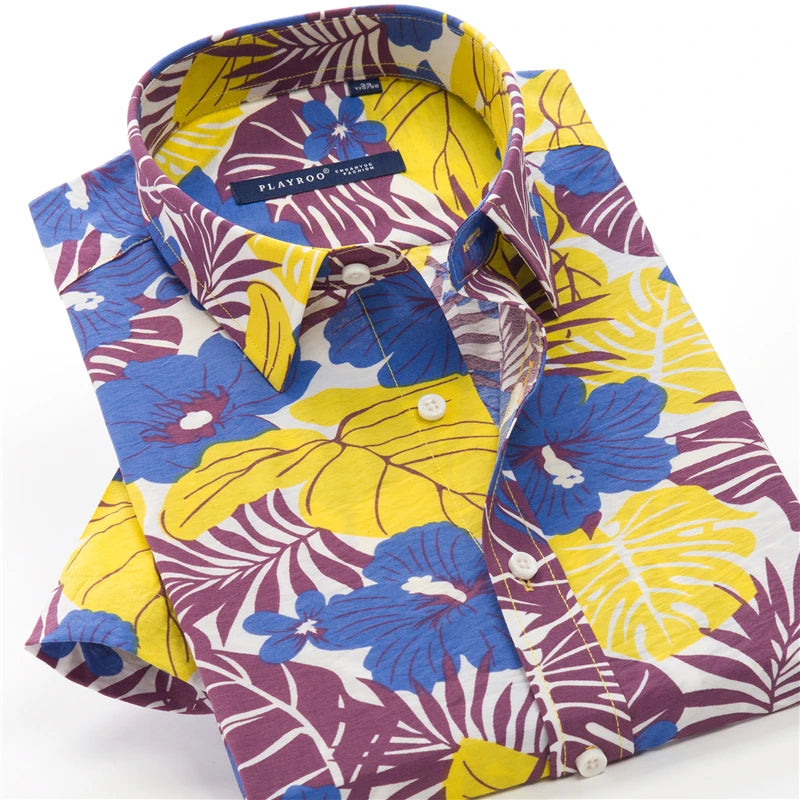 Plus Size 5XL 6XL 7XL 8XL 9XL 10XL  Mens Short Sleeve Print Shirt 2021 Summer New Men's Floral Hawaiian Shirts Casual Loose Tops