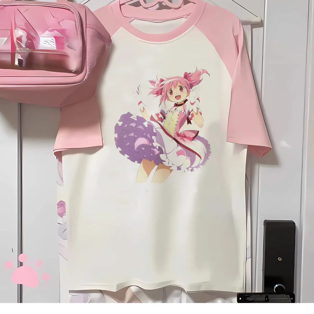 Madoka Magica tshirt women Japanese summer casual wear Tee female funny harajuku streetwear clothing
