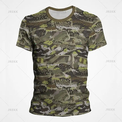 Camouflage T-Shirt Men Clothes Outdoor Fashion Casual O Neck Short Sleeve Tee Summer Streetwear Oversized Sport Military T Shirt