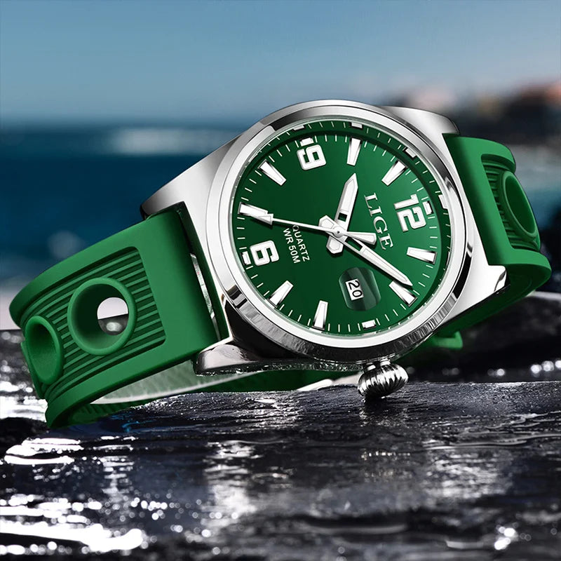 LIGE Man Watch Fashion Military Sport Quartz Calendar Watches for Men Waterproof Luminous Business Male Clock Relogio Masculino