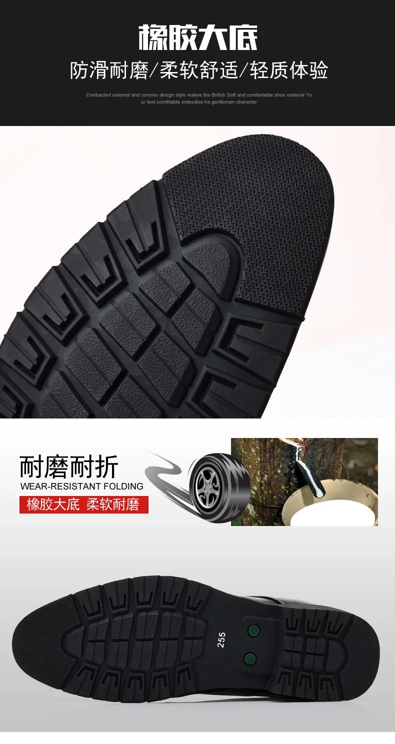 High Quality Formal Leather Men Dress Shoes Breathable Mens Casual Shoes Italian Luxury Brand Lace-Up Non-slip Men Driving Shoes