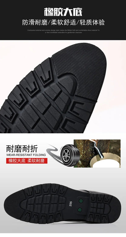 High Quality Formal Leather Men Dress Shoes Breathable Mens Casual Shoes Italian Luxury Brand Lace-Up Non-slip Men Driving Shoes