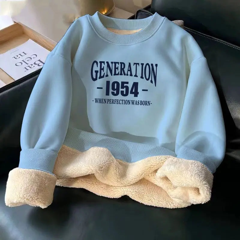 Women Hoodies Sweatshirt Letter Printing Lamb Velvet Thickened Street Warm Pullover Loose Crewneck Brown Hoodies Woman Clothing