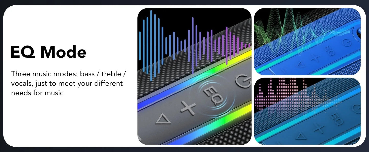 Bluetooth Speakers, Portable Wireless Speaker with 30W Loud Stereo Sound, BT5.4, IP7 Waterproof, 24H Playtime, Portable Speaker