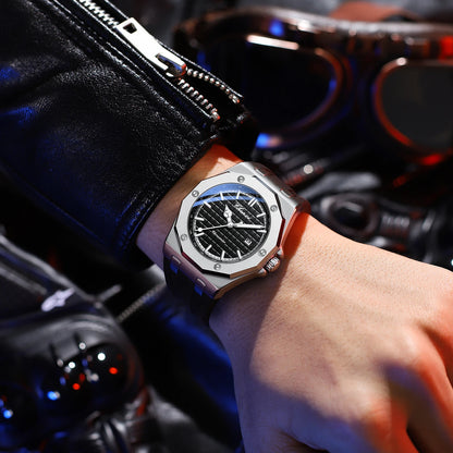 CHENXI 8268 Premium Men's Quartz Watch Night Light Silicone Strap Waterproof Calendar Casual Men's Texture Watch reloj hombre