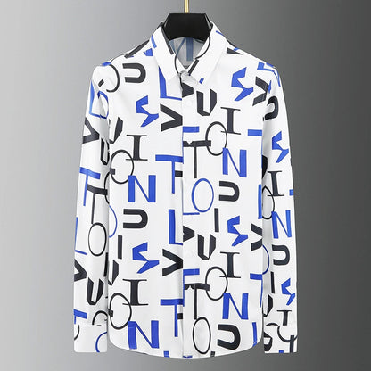 Hot men's shirt 3D printed pattern men's shirt long-sleeved lapel single-breasted fashion casual design slim body large size 6xl