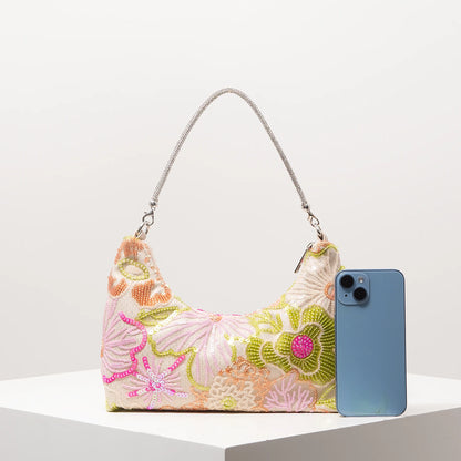 Floral Bag，Bridal Patry，Sequin Bag，Premium Style  Shoulder Bag For Women，Prom Accessories，Wedding Items，Bag For Women Elegant