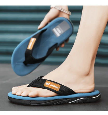 2023 Summer Flip Flops Men Beach Sandals Anti-slip Breathable Casual Men Beach Slippers Outdoor Big Size 45