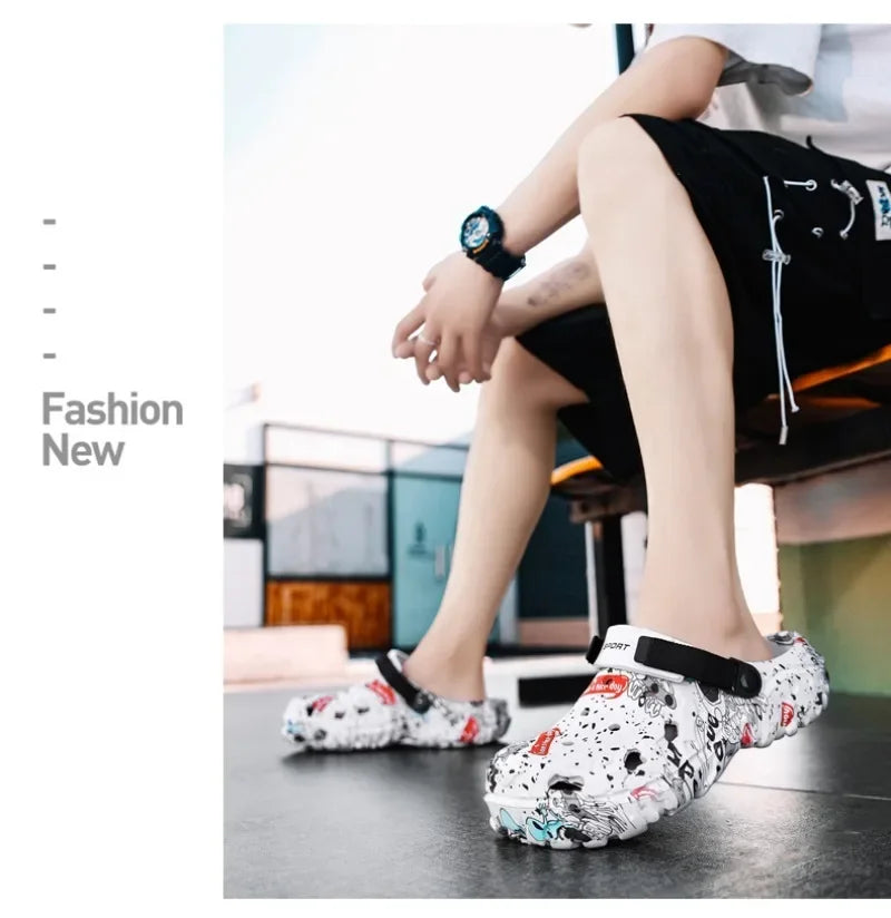 Plus Size 46 47 Men's Summer Clogs Sandals Eva Slippers Men Fashion New Flat Sandals Men Women Leisure Slides Men Casual Shoes