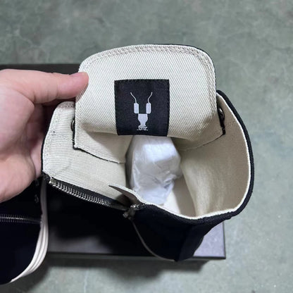 Designer Women Sneaker High Top Jumbo Lace Up Men Shoe Black Luxury Casual Street Canvas Shoe Zip Platform Flat Ankle Boot