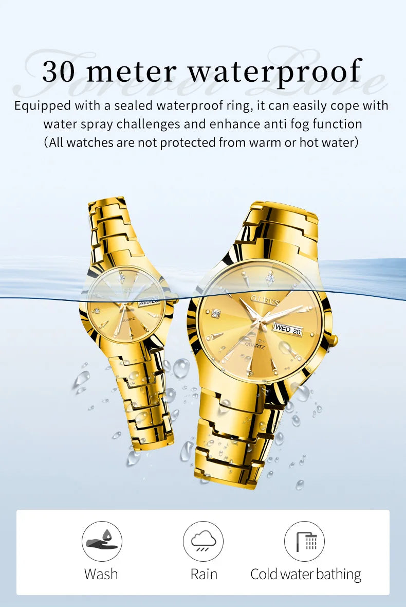 OLEVS 8697 Luxury Elegant Quartz Women's Watch Tungsten Steel Strap Fashion Waterproof Calendar Diamond dial Women's Watch