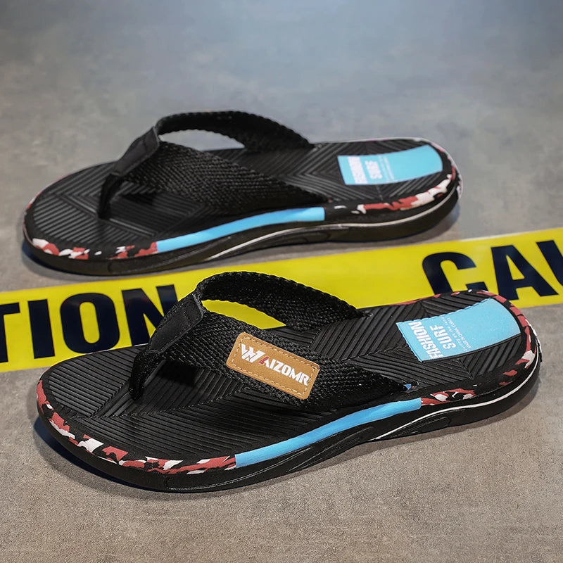 2023 Summer Flip Flops Men Beach Sandals Anti-slip Breathable Casual Men Beach Slippers Outdoor Big Size 45