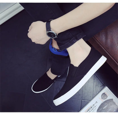Men's Casual Shoes Canvas Slip-On Loafers Low Style Breathable Light Fashion Shoes for Men Walking White Shoe Zapatos De Hombre