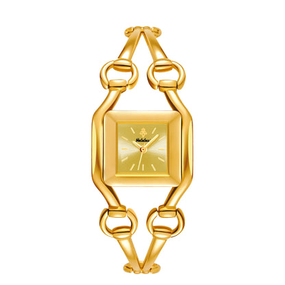 YaLaLuSi Newest Ladies Quartz Watches Women's Small Watches Luxury Casual Fashion Bracelet Including Tools Gold-Green