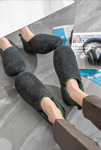 Eyriphy Men's Comfy Non-Slips Bedroom Slippers Casual Warm Home Shoes Breathable Faux Fur Soft Sole Slides Slip-On House Shoes