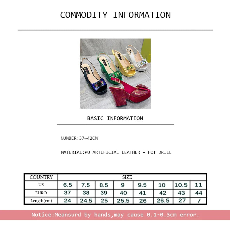 2023 Newest Wedding Women Shoes Nigeria Africa 10cm High Heels Party Gathering Crystal Design Women Shoes Fashion Ladies Shoes