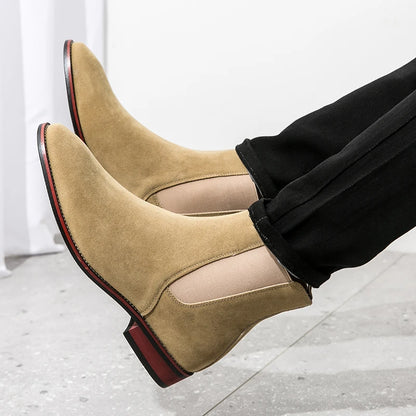 Fashionable Men Chelsea Boots PU Korean Version Versatile Suede European and American Short Boots Size 38-46 Men Boots