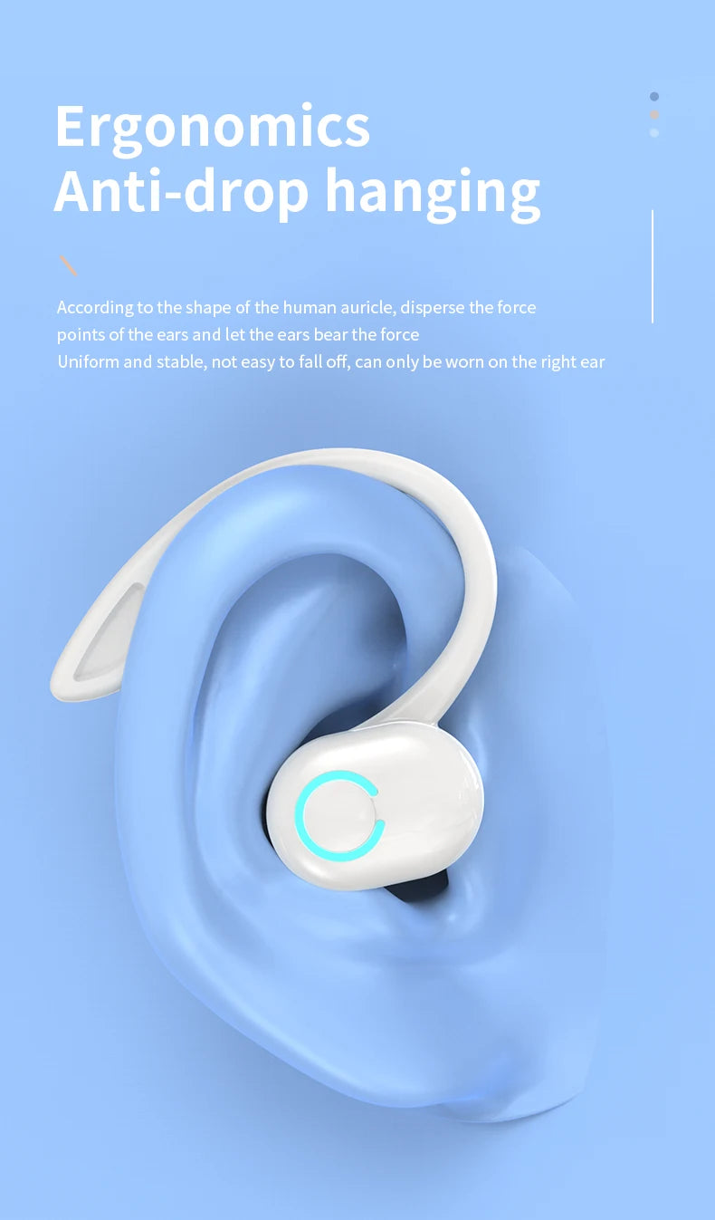Wireless Bluetooth Earphones HIFI Bass With HD MIC Ear-Hook Earbuds Noise Cancelling Life Waterproof Game Sports Music Headsets