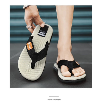 2023 Summer Flip Flops Men Beach Sandals Anti-slip Breathable Casual Men Beach Slippers Outdoor Big Size 45
