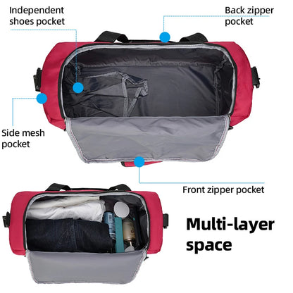 Fitness Handbag Gym Sport Tote Bag Large Capacity Shoulder Portable Luggage Bag Outdoor Travel Storage Women's Crossbody Bag