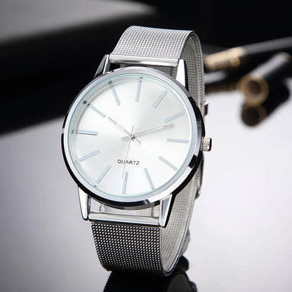 Fashion Women Watches Luxury Metal Analog Quartz Wristwatch Sliver Mesh Belt Simple Elegant Ladies Watch Relogio Feminino