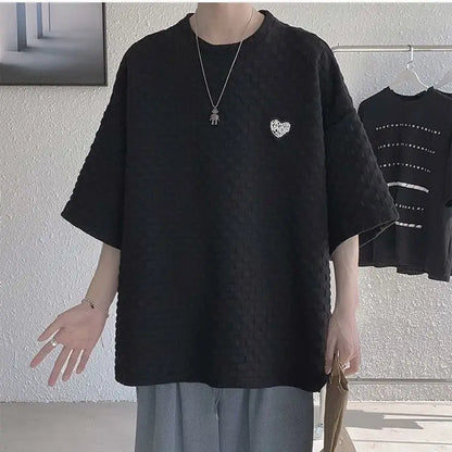 Short-sleeved T-shirt for Men Trendy Brand Simple and Versatile Loose Fit for Summer Short Sleeves Hong Kong Style