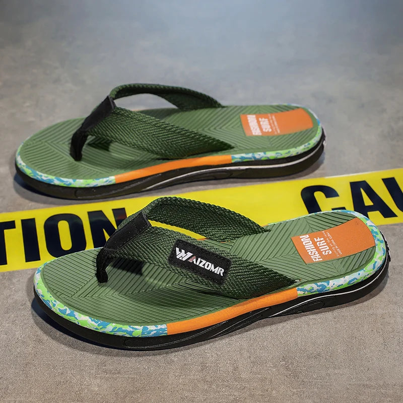 2023 Summer Flip Flops Men Beach Sandals Anti-slip Breathable Casual Men Beach Slippers Outdoor Big Size 45