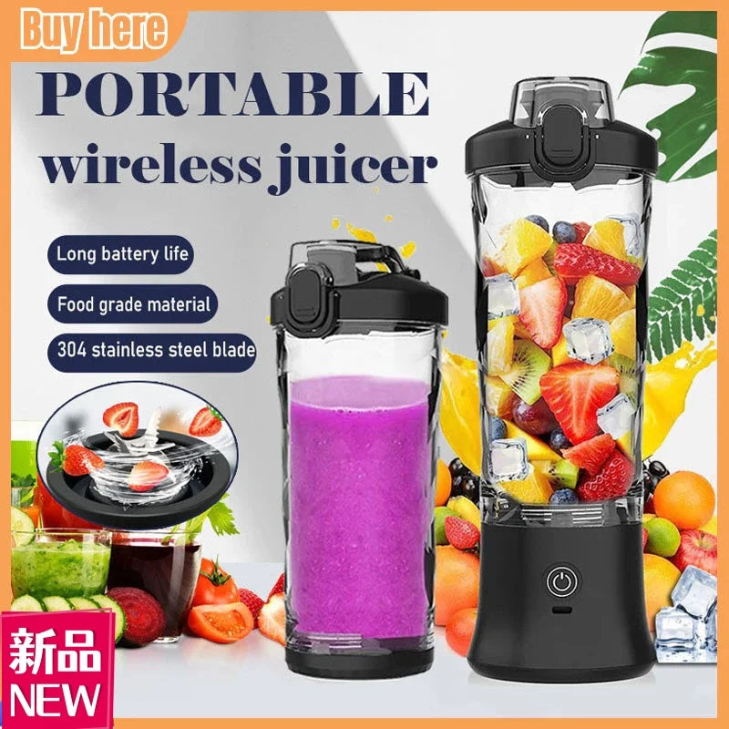 Mini Portable Blender Electric Fruit Juicer Smoothie Orange Fresh Juice Blender Multifunction Rechargeable Portable Juicer Mixer