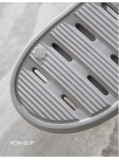 Feslishoet Unisex EVA Non Slip Soft Bottom Leaking Shower Man Woman Home Slippers Punching Bathroom Quick Drying Slipper