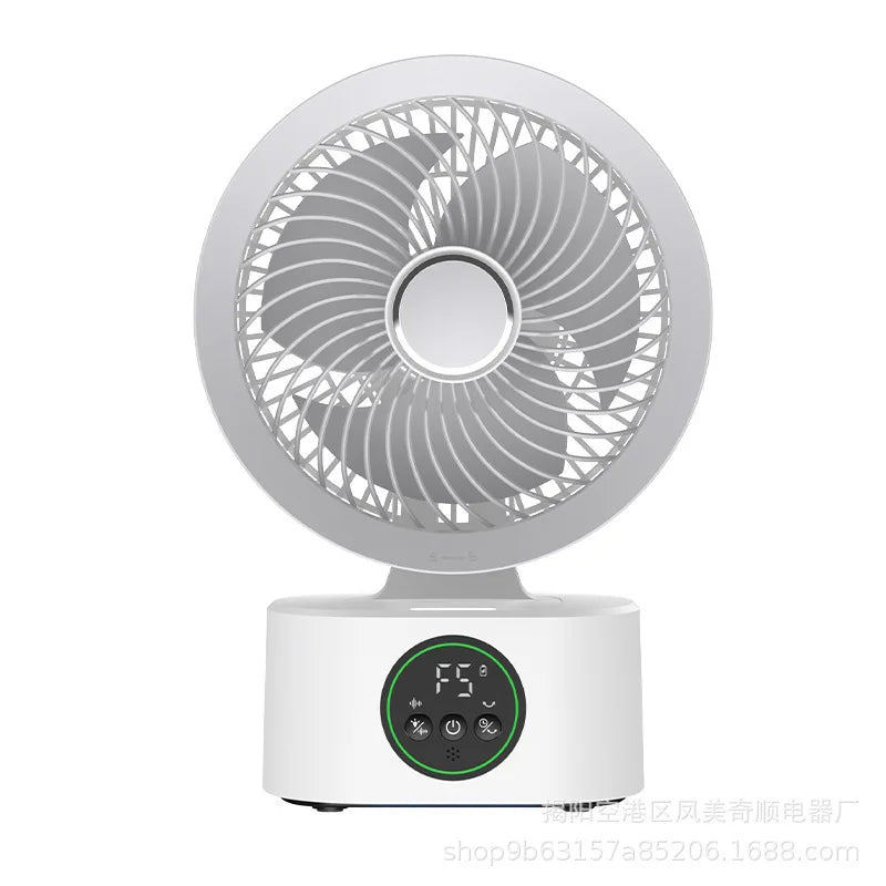 Portable Wall-Hanging Fan With Remote Control Rechargeable Usb Electric Folding Fan Nightlight Air Cooler Household Shaking