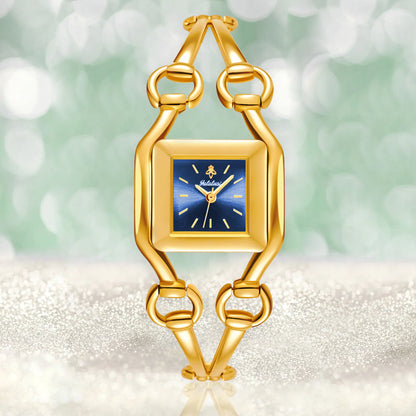 YaLaLuSi Newest Ladies Quartz Watches Women's Small Watches Luxury Casual Fashion Bracelet Including Tools Gold-Green