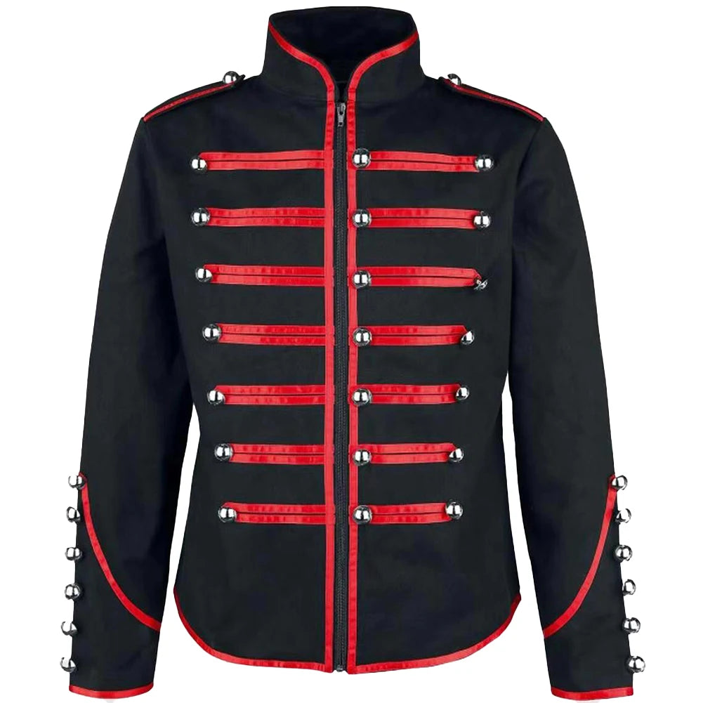 Men's Tops Coat Holiday Vacation Red Autumn Steampunk Vacation White Coats Winter Gothic Holiday Long Sleeve Men Clothing