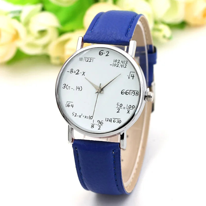 Fashion Ladies Watch Math Formula Watches Leather Strap Quartz Casual Watch for Women Dashboard Formula Relogio Ferminino
