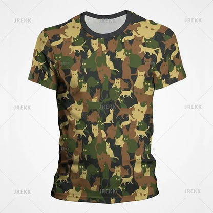 Camouflage T-Shirt Men Clothes Outdoor Fashion Casual O Neck Short Sleeve Tee Summer Streetwear Oversized Sport Military T Shirt