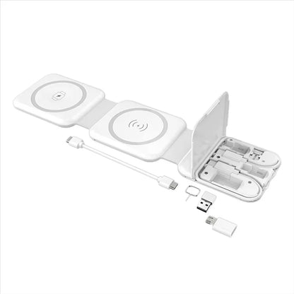 Three-in-one Magnetic Wireless Charger Desktop Three-fold Wireless Charger Is Suitable For Pingguo Mobile Phone Headset Watch