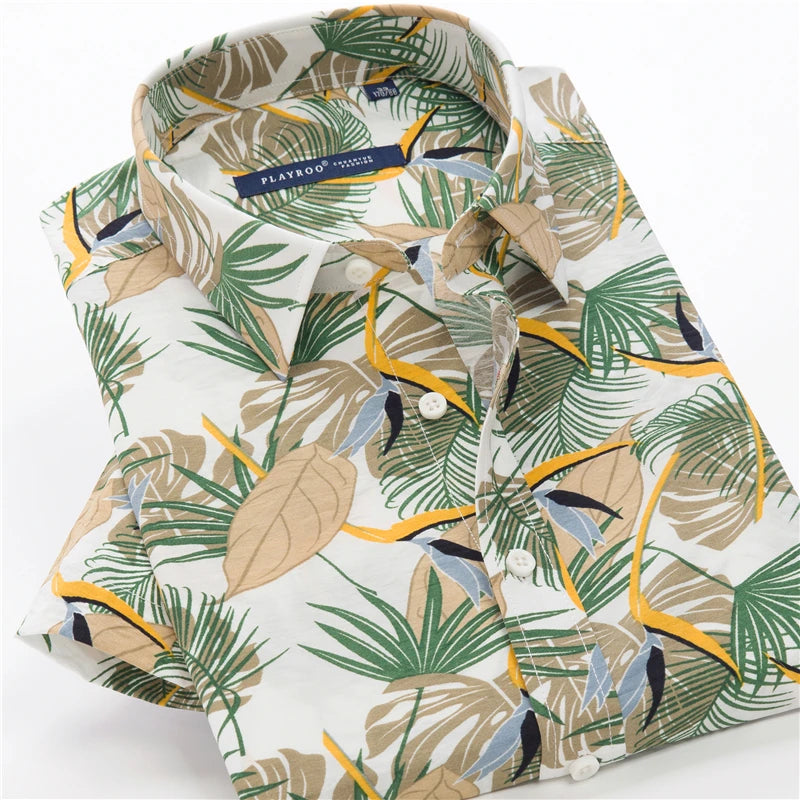 Plus Size 5XL 6XL 7XL 8XL 9XL 10XL  Mens Short Sleeve Print Shirt 2021 Summer New Men's Floral Hawaiian Shirts Casual Loose Tops