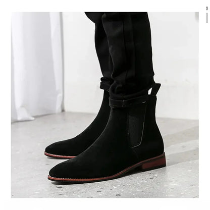 Fashionable Men Chelsea Boots PU Korean Version Versatile Suede European and American Short Boots Size 38-46 Men Boots