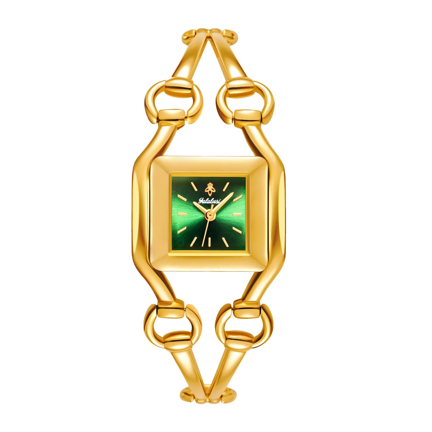 YaLaLuSi Newest Ladies Quartz Watches Women's Small Watches Luxury Casual Fashion Bracelet Including Tools Gold-Green