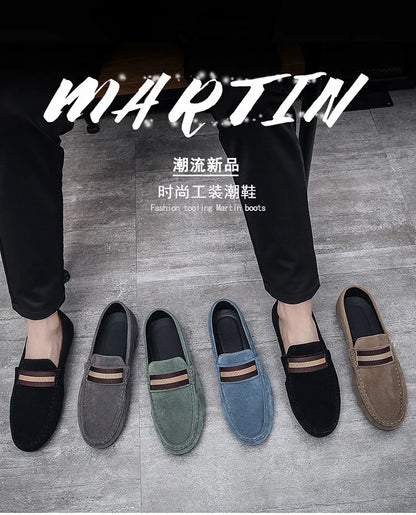 Spring Men's Casual Shoes Suede Loafers For Men Moccasins High Quality Flats Male Walking Shoes comfortable Men's Driving Shoes