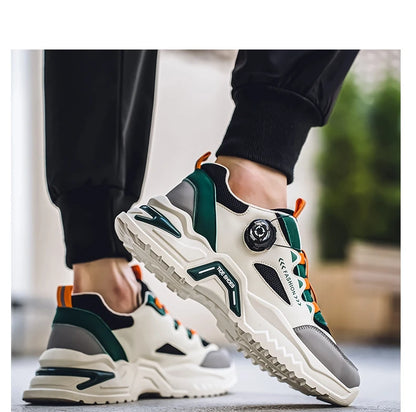 Men's Korean rotating shoelaces trendy sports shoes four season soft soled comfort casual sneakers outdoor student running shoes