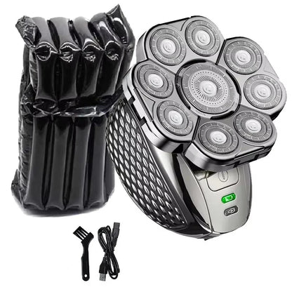 4D Head Shavers for Bald Men, Upgraded 9 Floating Heads 6-in-1 Rechargeable Waterproof Wet Dry Bald Head Shavers for Men