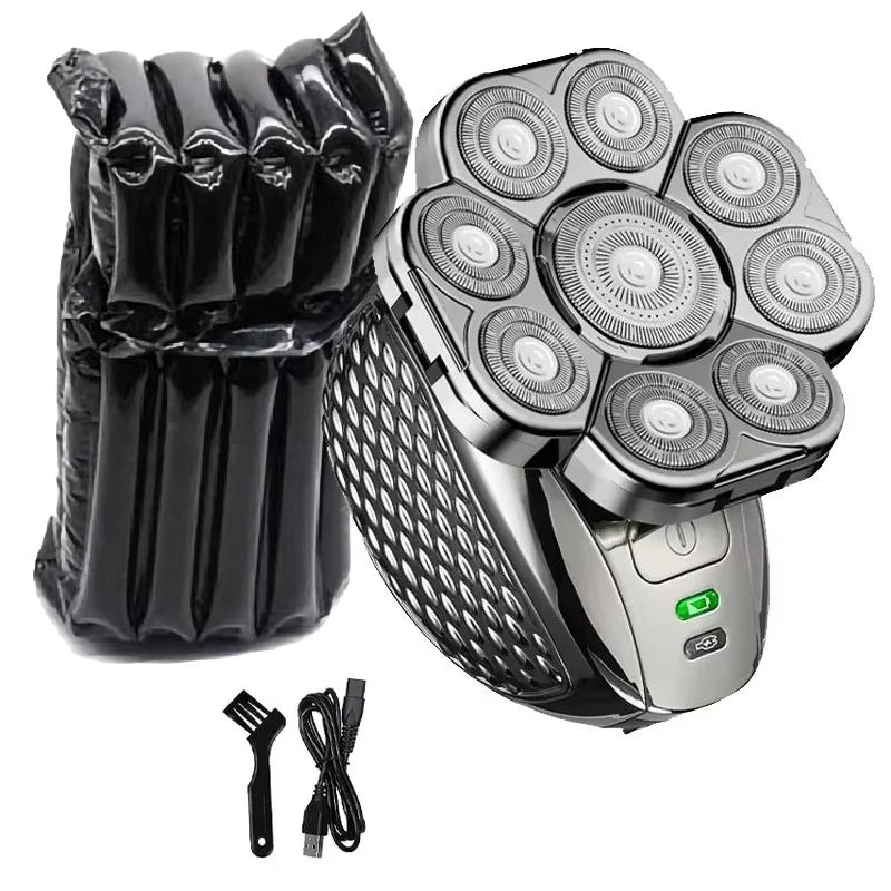 4D Head Shavers for Bald Men, Upgraded 9 Floating Heads 6-in-1 Rechargeable Waterproof Wet Dry Bald Head Shavers for Men