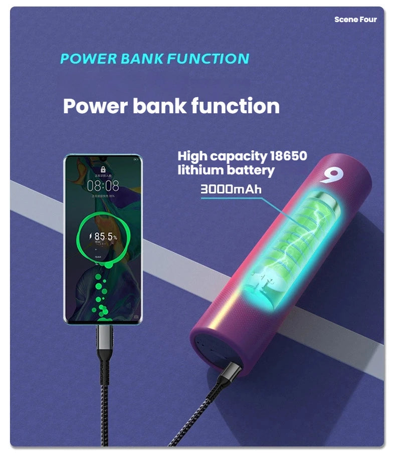 Bluetooth Speaker,5.3 Bluetooth Speakers Wireless  with Radios Support And 2000Mah Power Bank Function Support TF Card for sport