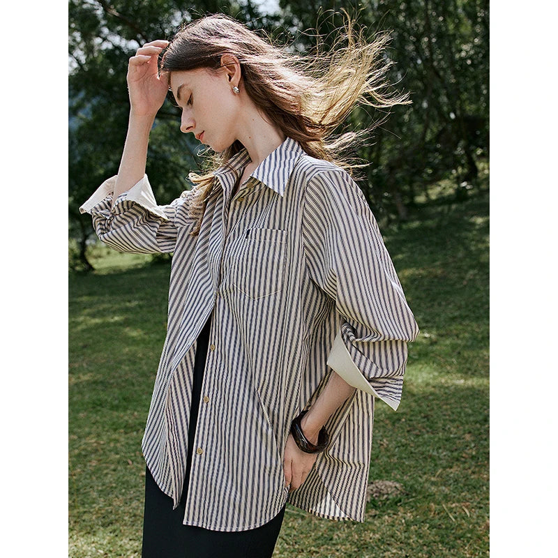 TOYOUTH Women Blouse Shirt 2025 Spring New Shirt 8512036