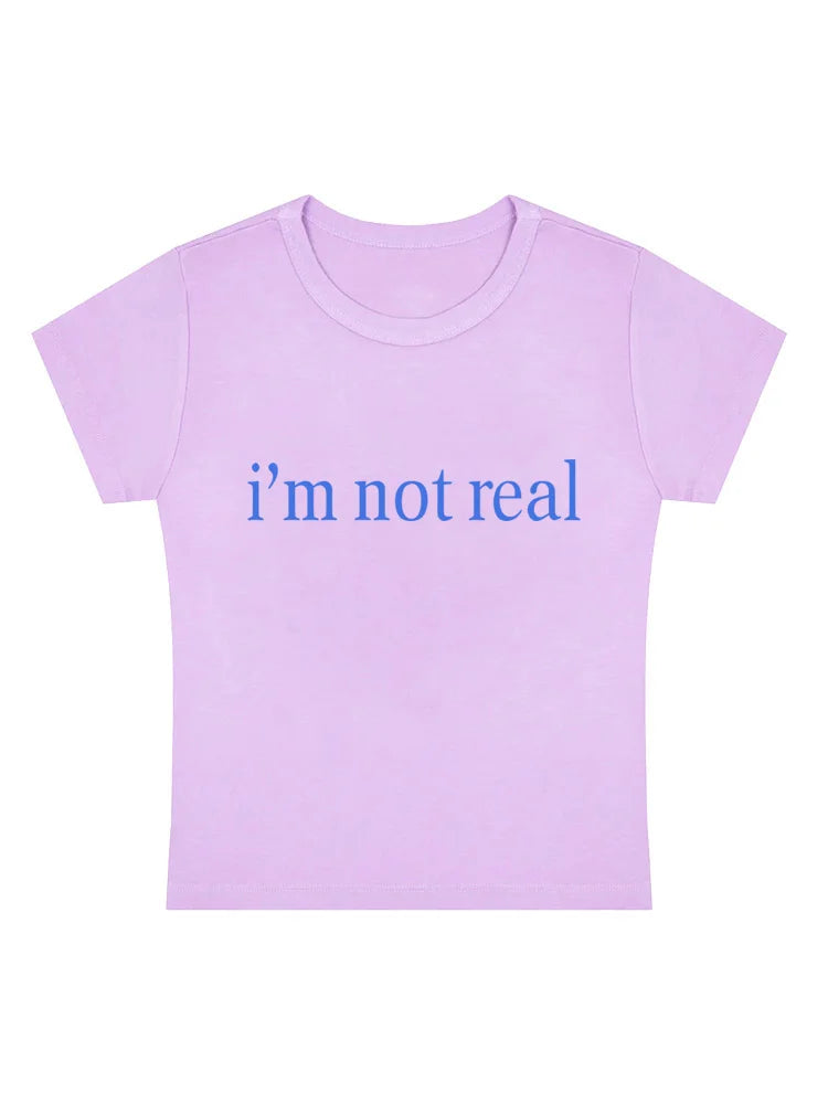 Letter Print T-Shirt Y2k Harajuku Summer Casual Short Sleeve Gothic Slim Crop Top Vintage Women Streetwear Sexy Grunge Fairy Tee