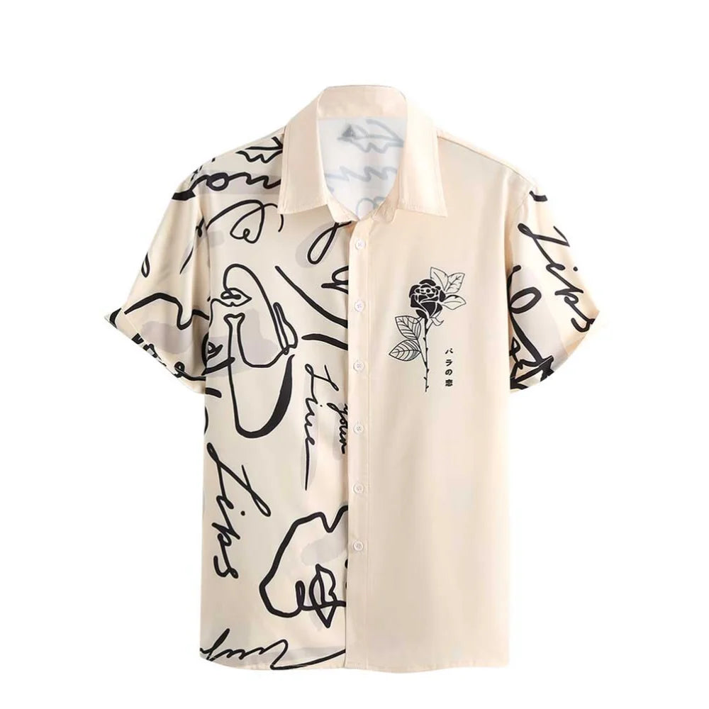 2025 Male Clothes Simple Stripes 3d Hawaiian Shirt Men Clothes Loose Breathable Men's Shirts Summer Male Shirts Short Sleeve